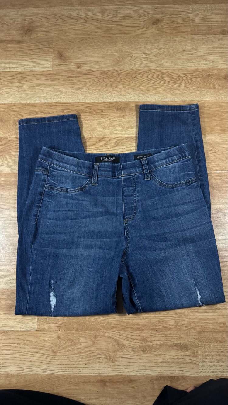 Judy Blue Mid Rise Distressed Straight Fit Jeggings Womens JB88369DK Size 1/25